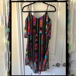 High low patterned dress